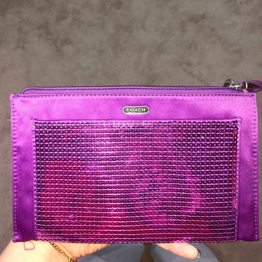 Coach clutch - purple sequin